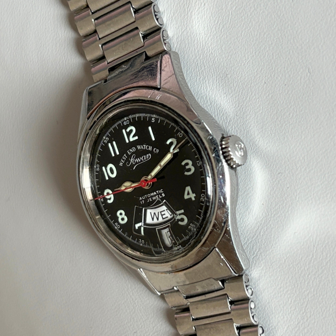 West End Sowar Automatic 17 Jewels Day-Date Dial 34mm Swiss Vintage archive photo 3