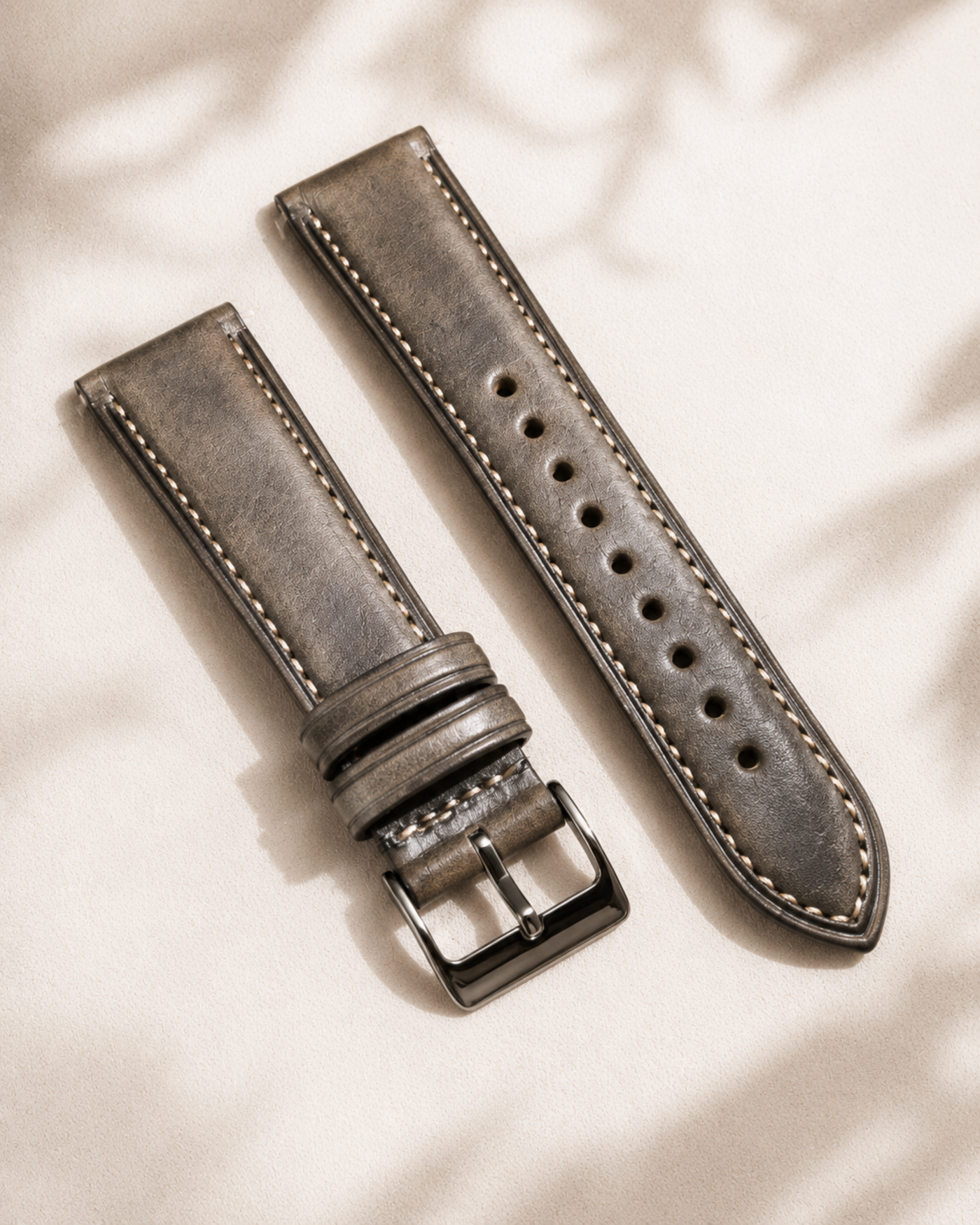 Vintage Waxed Cowhide Leather Watch Strap 18 19 20 21 22mm