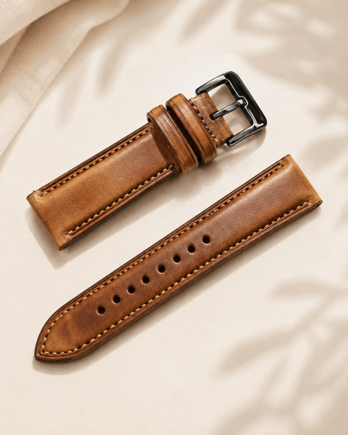 Vintage Waxed Cowhide Leather Watch Strap 18 19 20 21 22mm