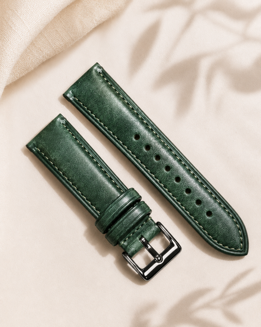 Vintage Waxed Cowhide Leather Watch Strap 18 19 20 21 22mm
