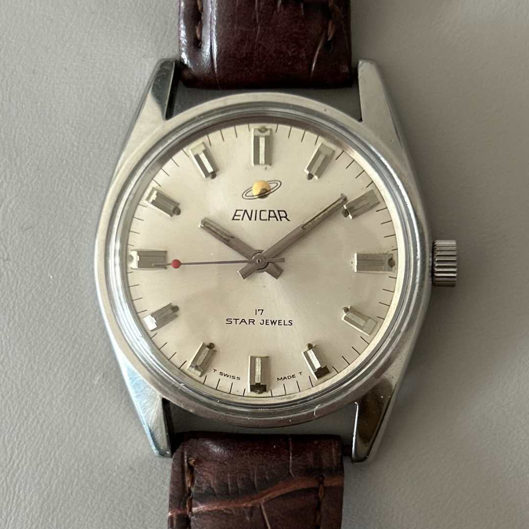 Vintage ENICAR AR-160 1970s Swiss Manual Wind 36mm – Runs archive photo 1