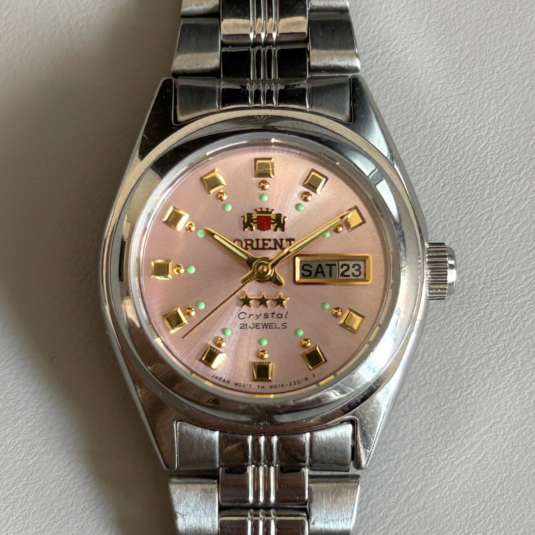 Mint Vintage Orient Three Star Pink Dial 21 Jewels Automatic Women’s Watch Japan archive photo 1