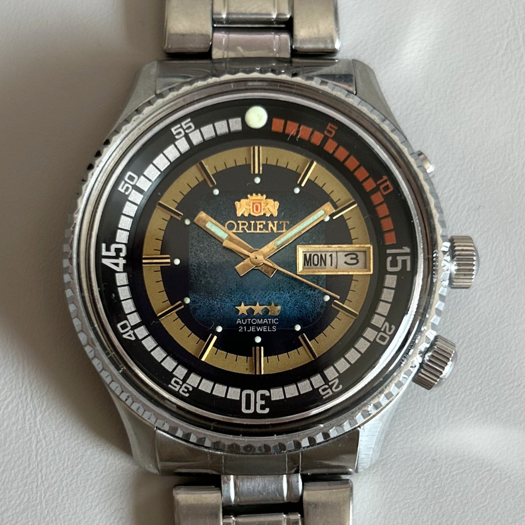 Vintage Orient 3 Star Day-Date Automatic 21J Cal. 46941 Ref 469620B-7G PT 42.2mm archive photo 1