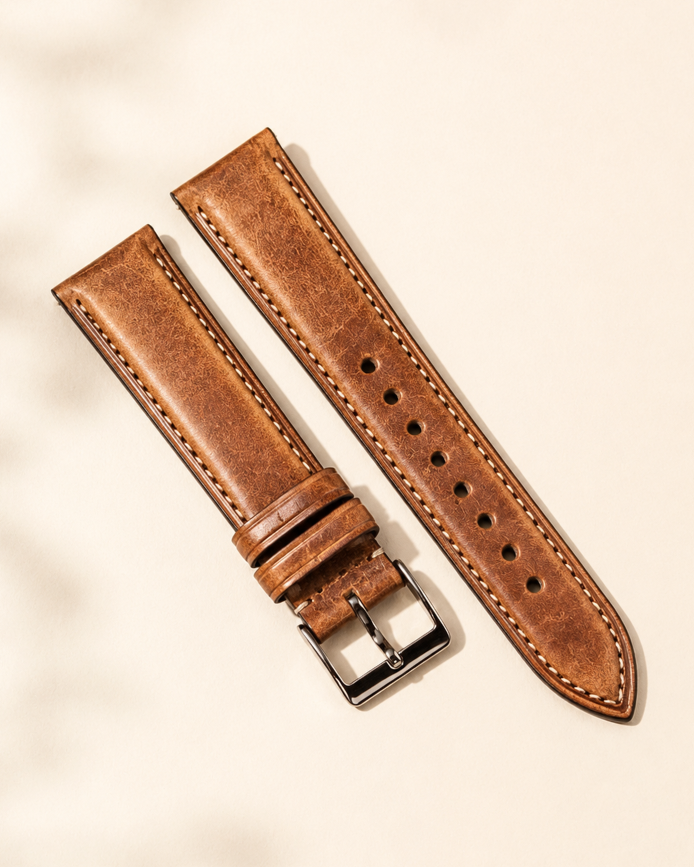 Vintage Waxed Cowhide Leather Watch Strap 18 19 20 21 22mm