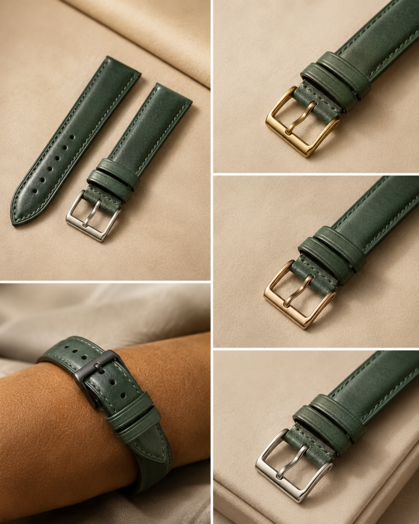 Vintage Waxed Cowhide Leather Watch Strap 18 19 20 21 22mm