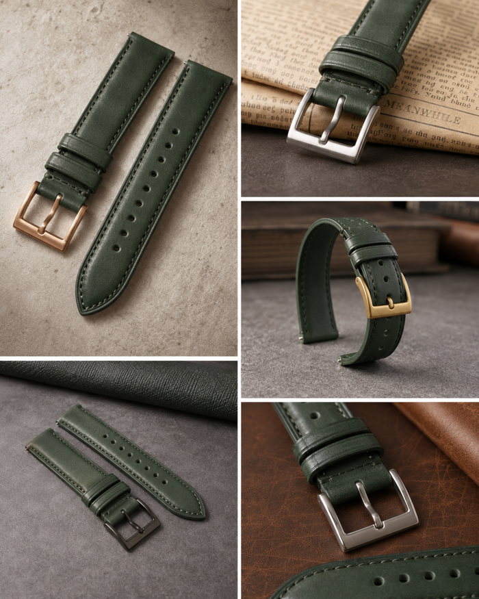 Vintage Waxed Cowhide Leather Watch Strap 18 19 20 21 22mm