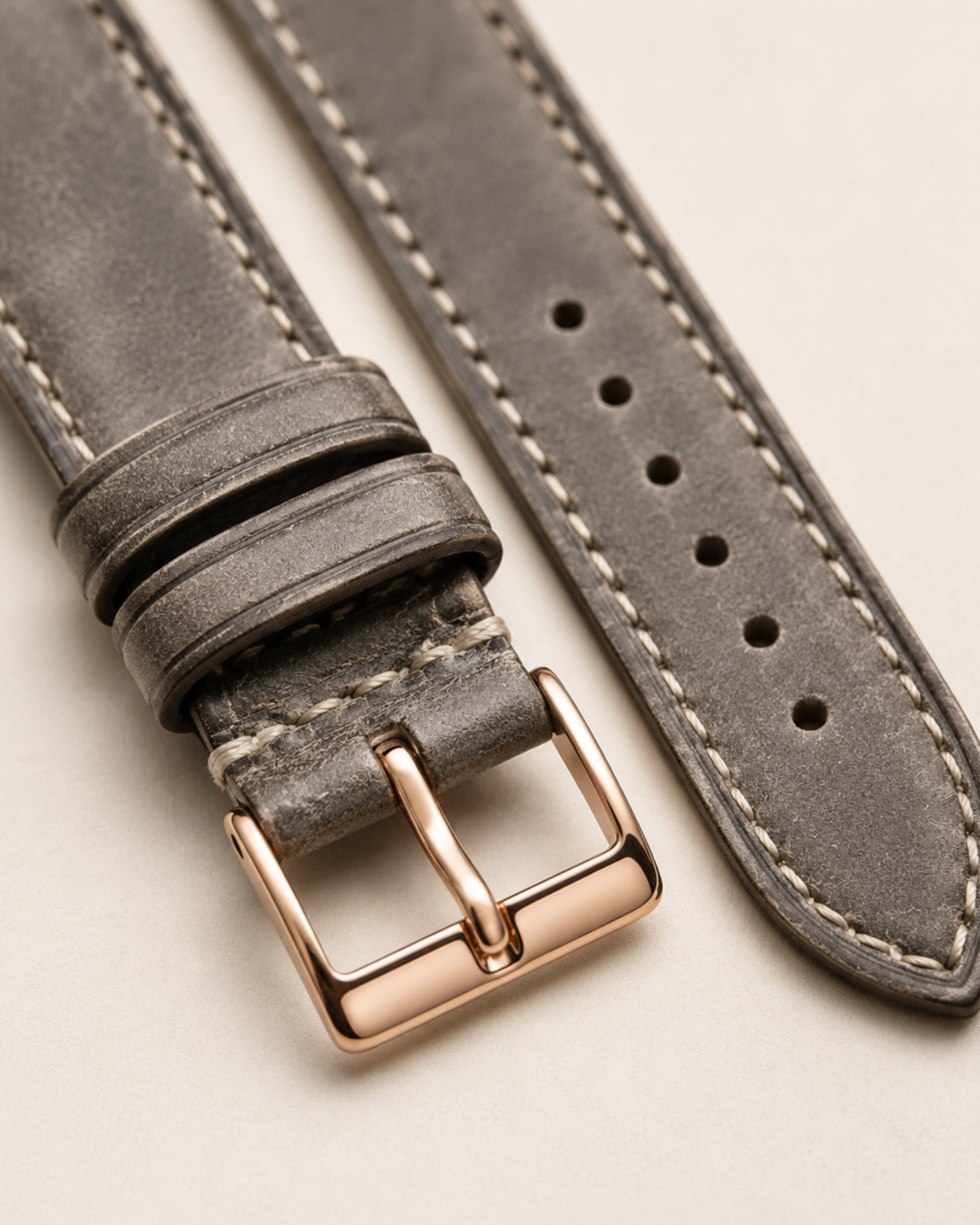 Vintage Waxed Cowhide Leather Watch Strap 18 19 20 21 22mm