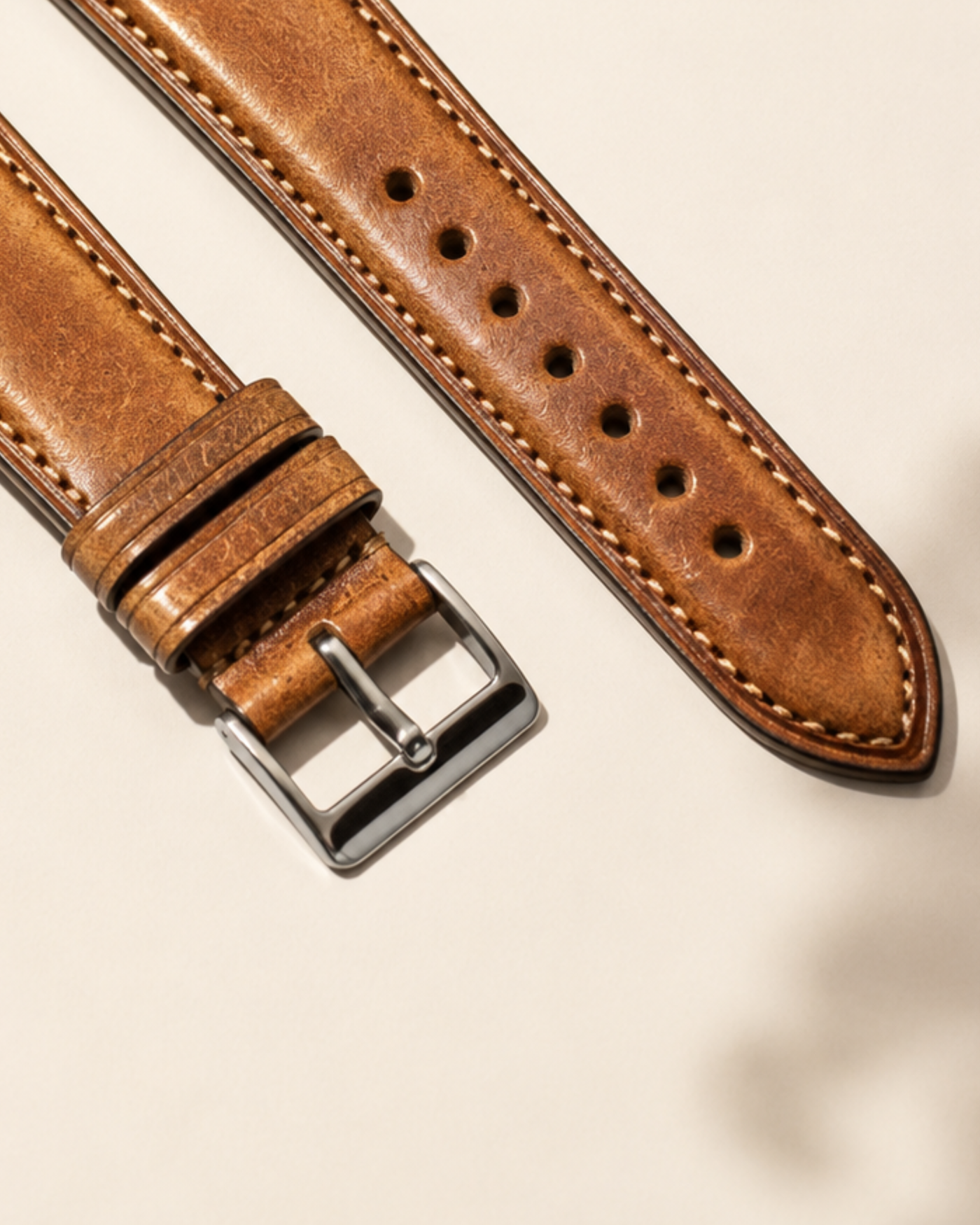 Vintage Waxed Cowhide Leather Watch Strap 18 19 20 21 22mm