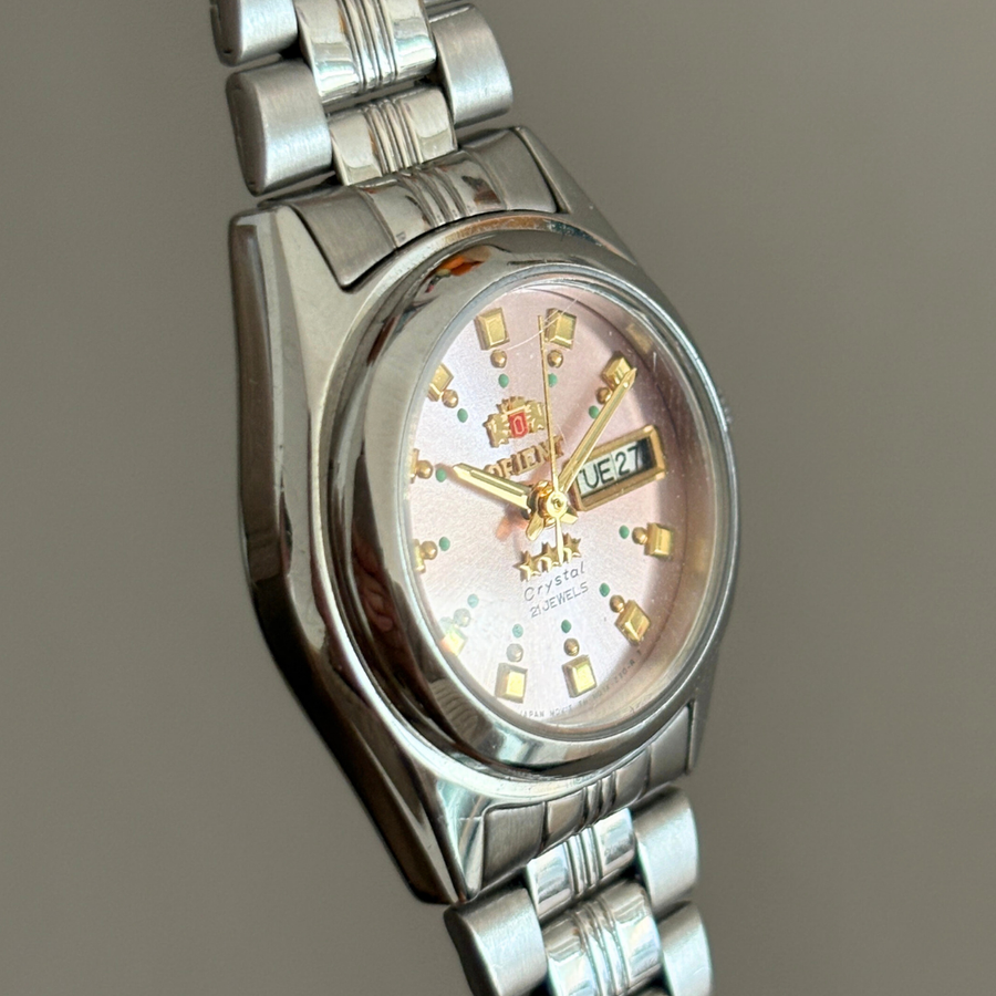 Mint Vintage Orient Three Star Pink Dial 21 Jewels Automatic Women’s Watch Japan