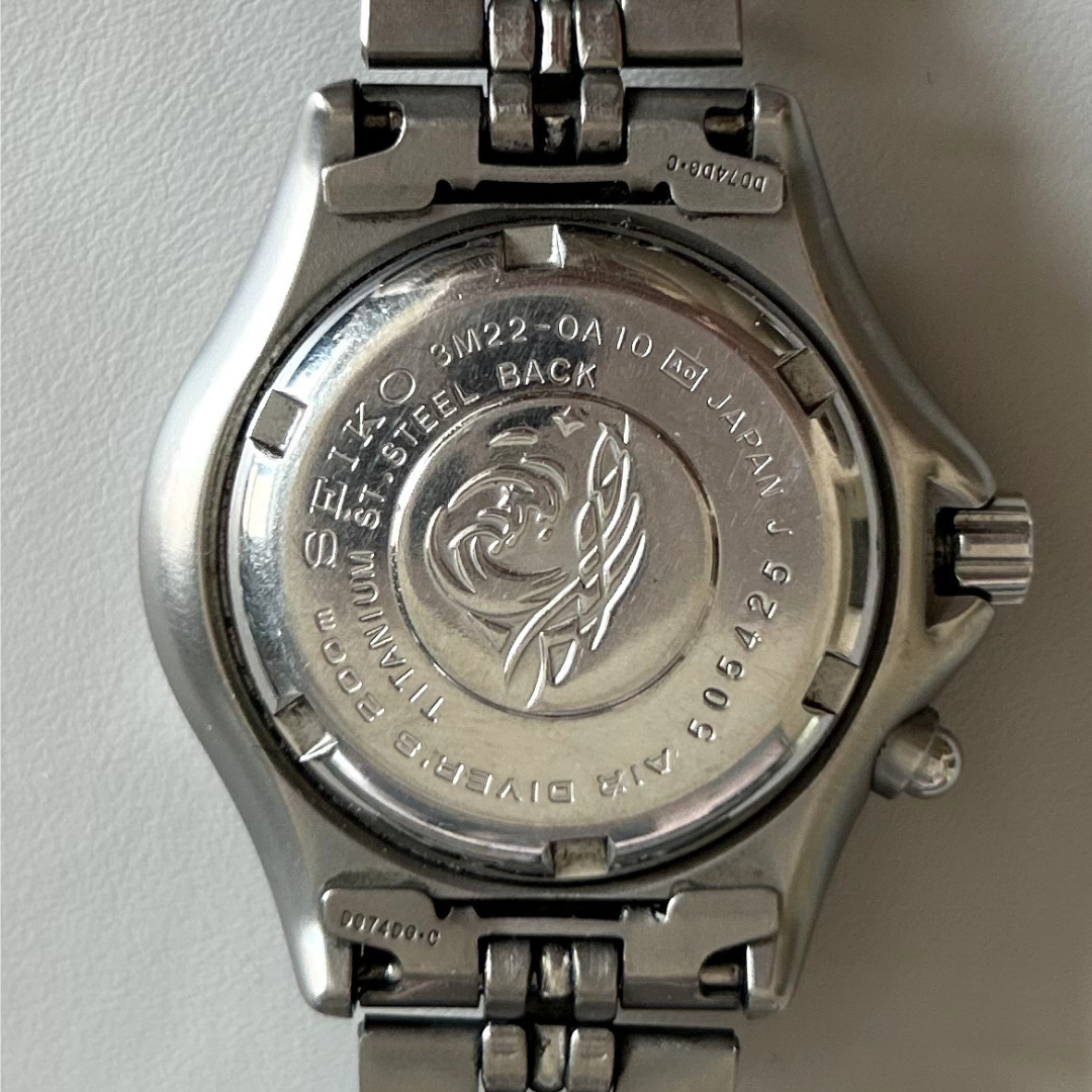 Seiko AGS 3M22 Kinetic Titanium Scuba 200m 38.4mm Vintage Watch archive photo 4
