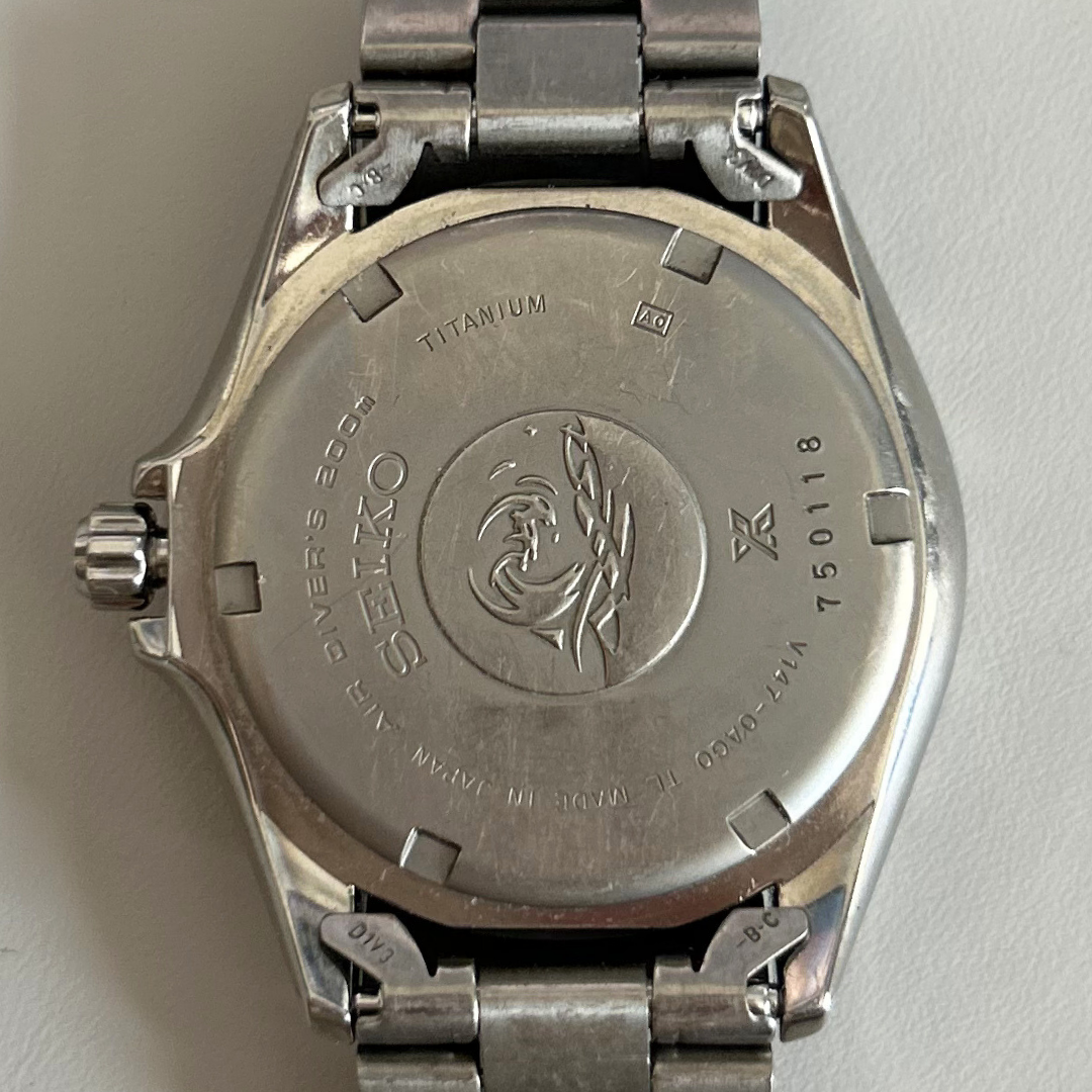 Vintage Seiko Prospex V147-0AG0 Solar Titanium Diver 200m with Box & Papers archive photo 4