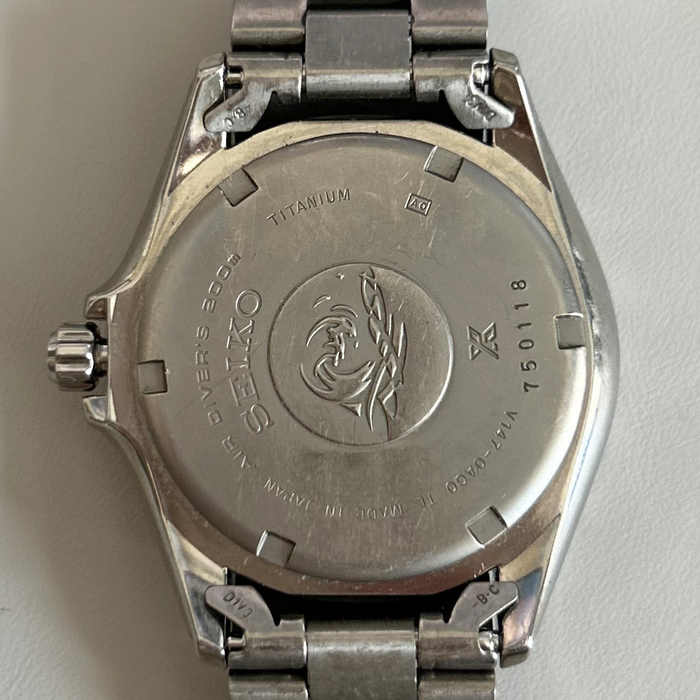 Vintage Seiko Prospex V147-0AG0 Solar Titanium Diver 200m with Box & Papers image 4