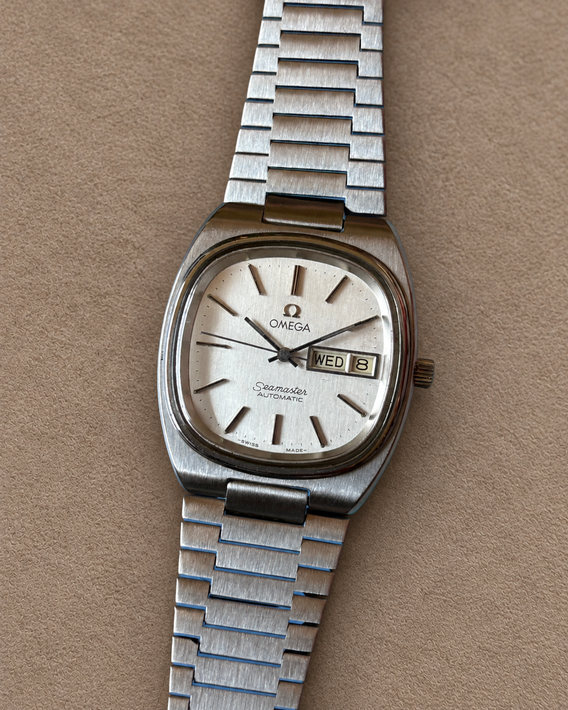 Omega Seamaster TV Day-Date Cal. 1020 Automatic Swiss Watch Steel Bracelet photo 5