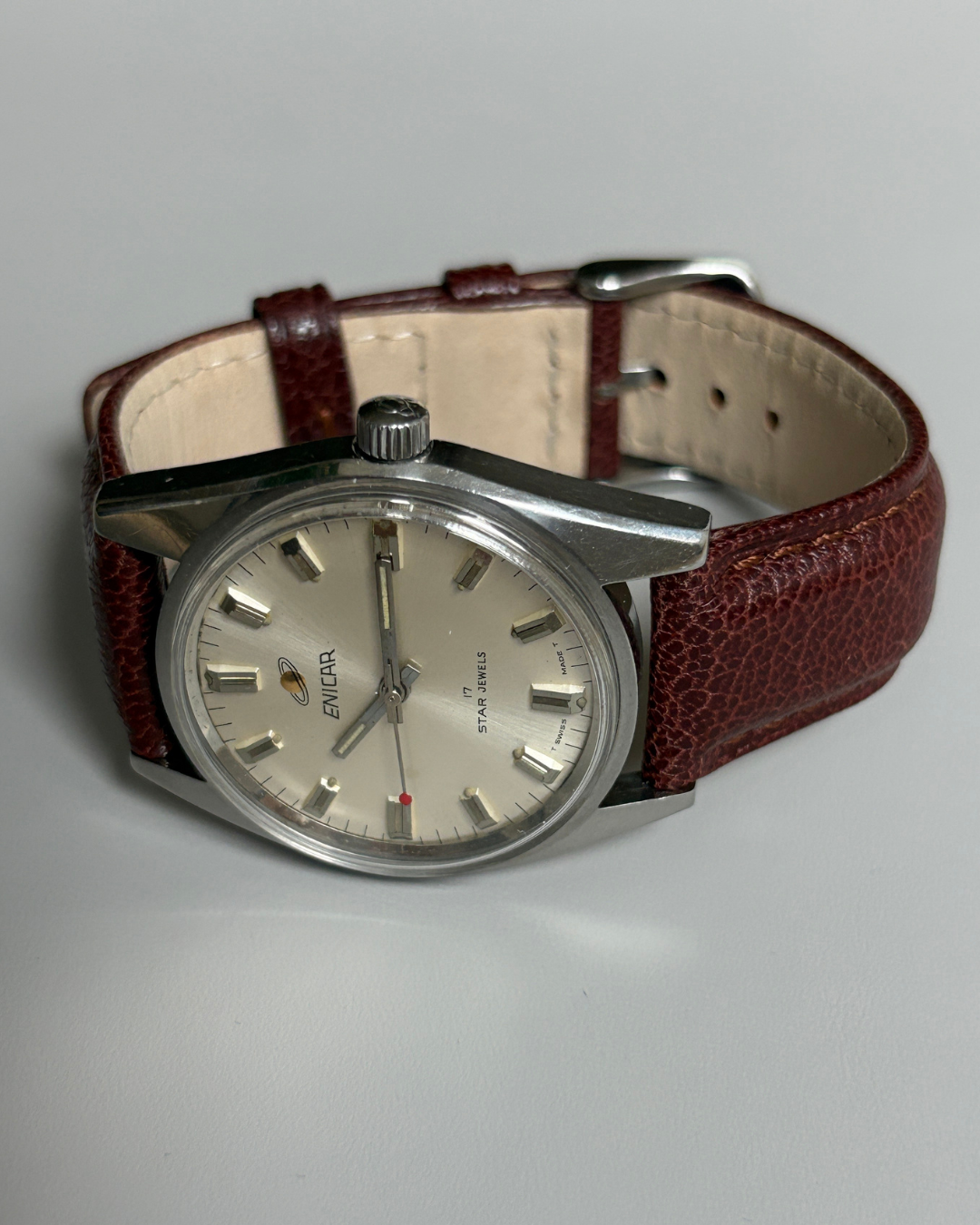 Enicar Ocean Pearl AR160 White Dial 17J Hand-Wind Men’s Watch Swiss