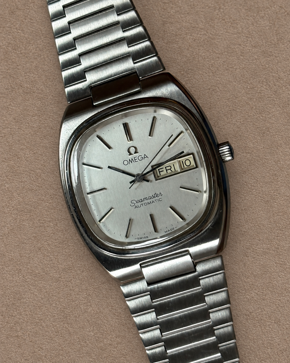 Omega Seamaster TV Day-Date Cal. 1020 Automatic Swiss Watch Steel Bracelet photo 4