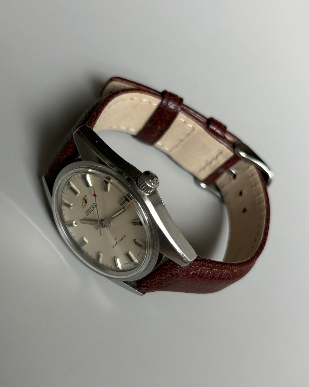 Enicar Ocean Pearl AR160 White Dial 17J Hand-Wind Men’s Watch Swiss