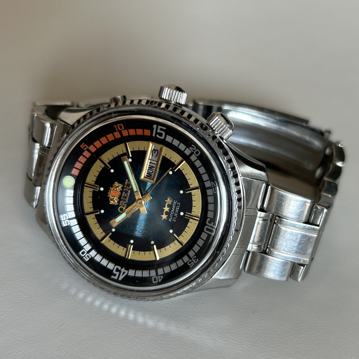Vintage Orient 3 Star Day-Date Automatic 21J Cal. 46941 Ref 469620B-7G PT 42.2mm image 4