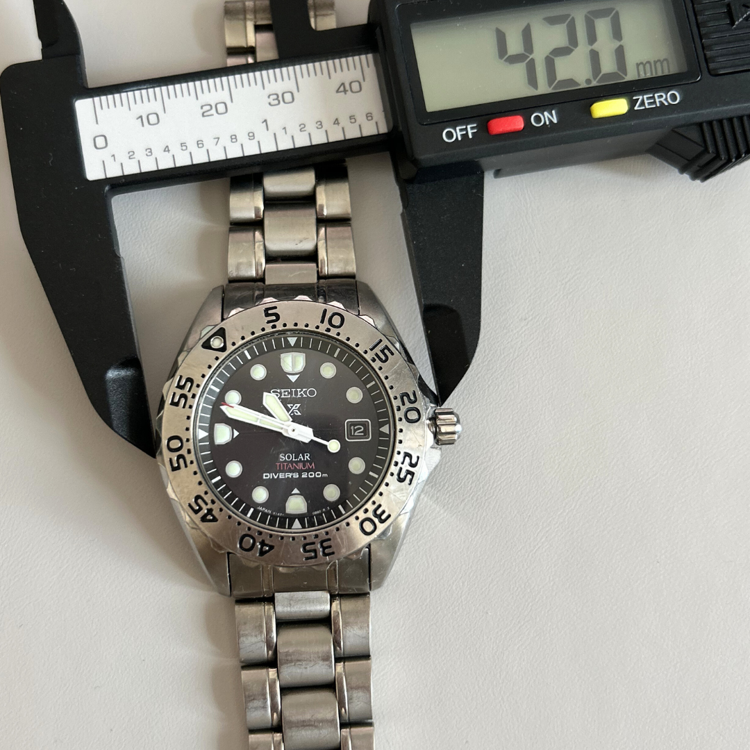 Vintage Seiko Prospex V147-0AG0 Solar Titanium Diver 200m with Box & Papers archive photo 7
