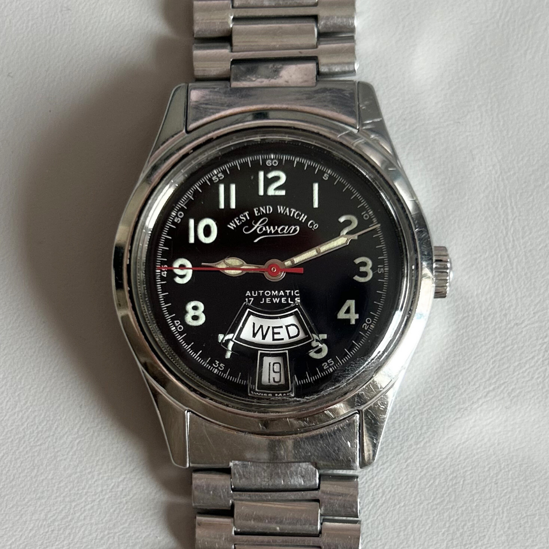 West End Sowar Automatic 17 Jewels Day-Date Dial 34mm Swiss Vintage archive photo 1
