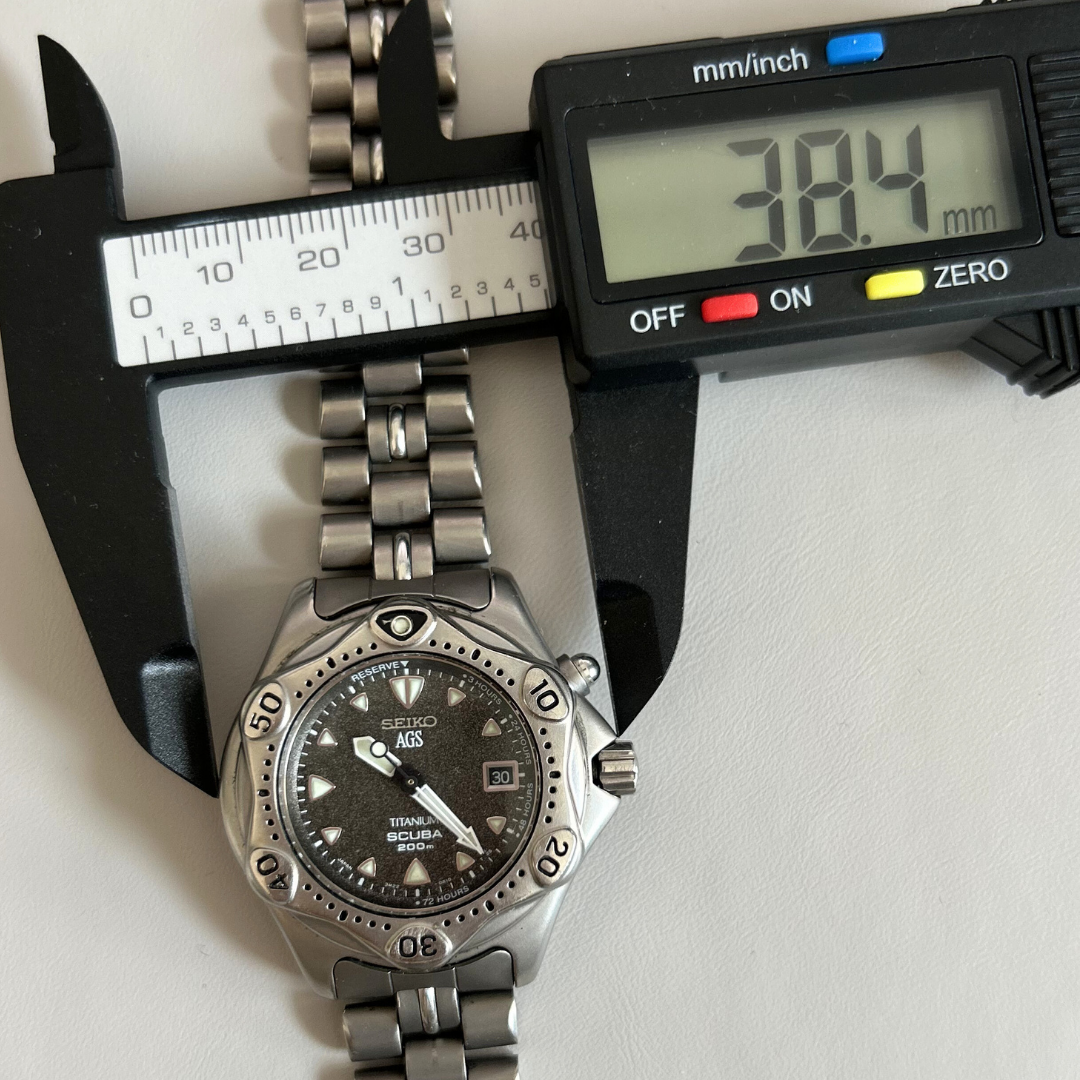 Seiko AGS 3M22 Kinetic Titanium Scuba 200m 38.4mm Vintage Watch archive photo 8