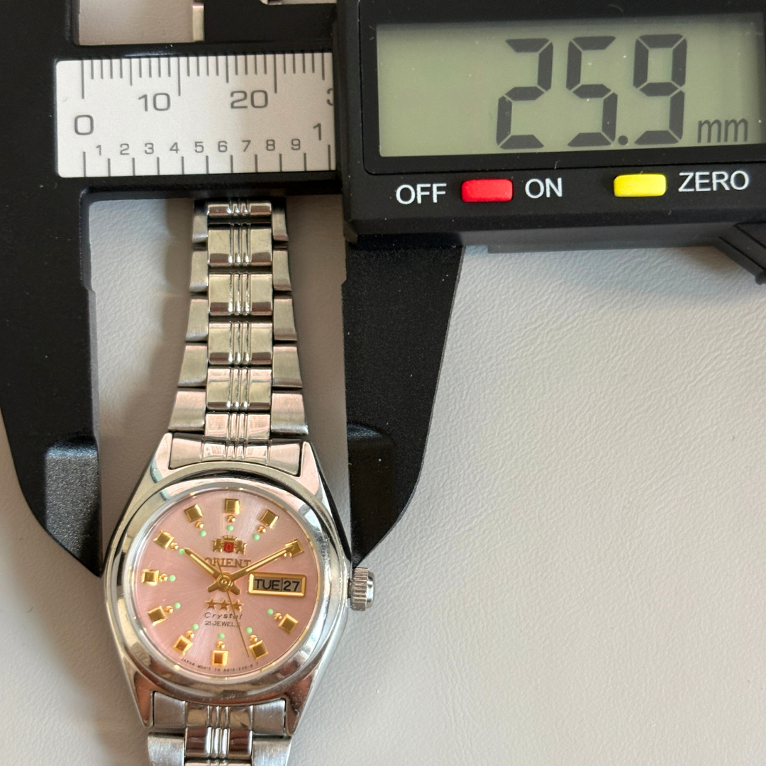 Mint Vintage Orient Three Star Pink Dial 21 Jewels Automatic Women’s Watch Japan archive photo 8