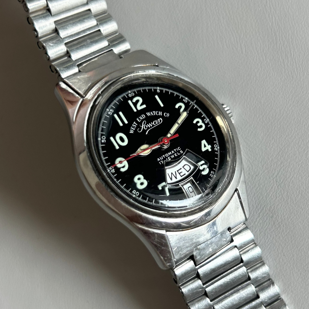 West End Sowar Automatic 17 Jewels Day-Date Dial 34mm Swiss Vintage archive photo 2