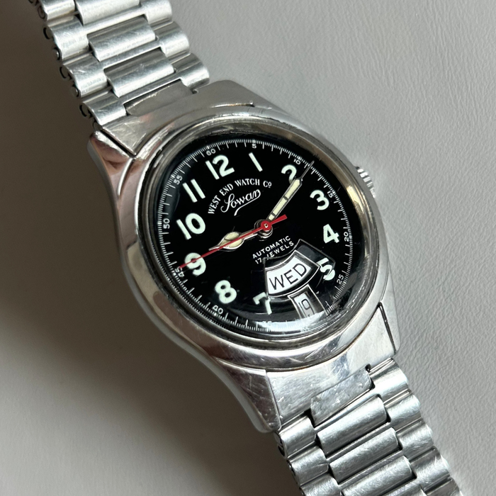 West End Sowar Automatic 17 Jewels Day-Date Dial 34mm Swiss Vintage image 2