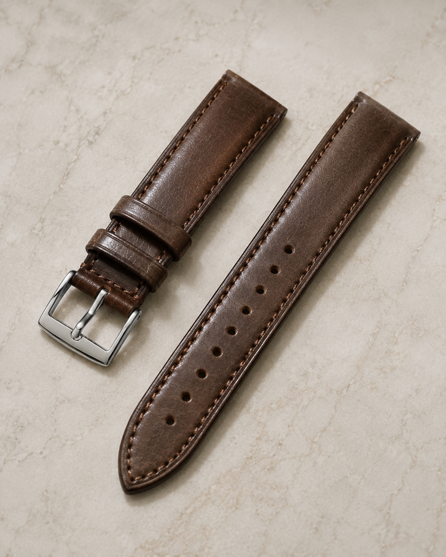 Vintage Waxed Cowhide Leather Watch Strap 18 19 20 21 22mm