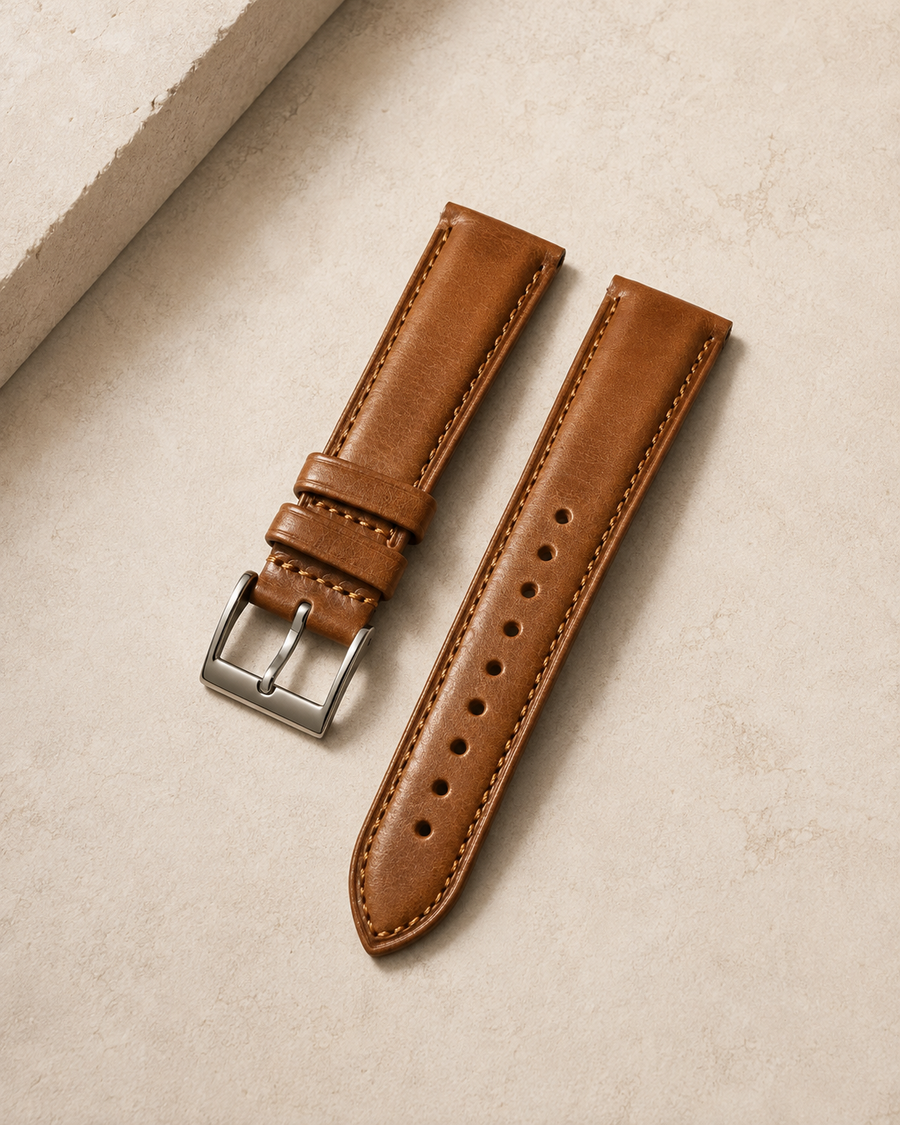 Vintage Waxed Cowhide Leather Watch Strap 18 19 20 21 22mm