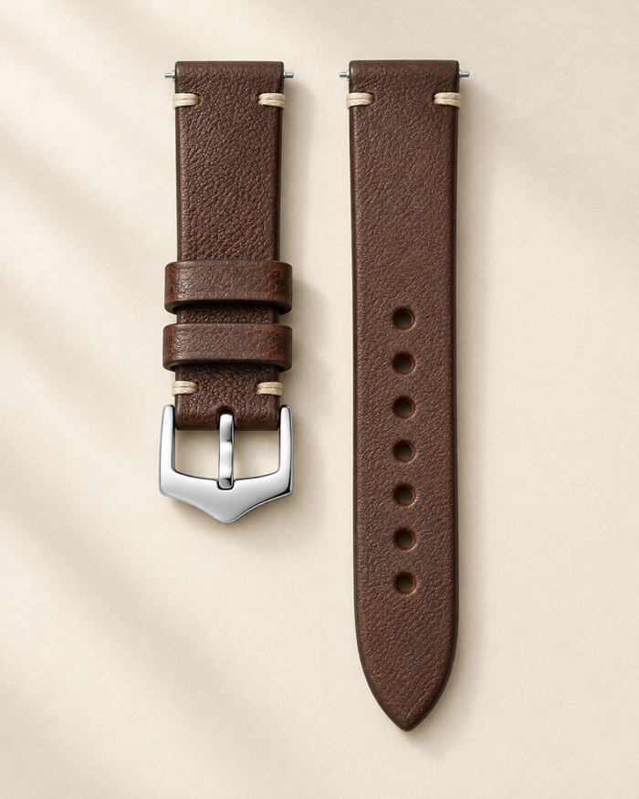 The Artigiano — Hand-Stitched Coffee Leather Strap