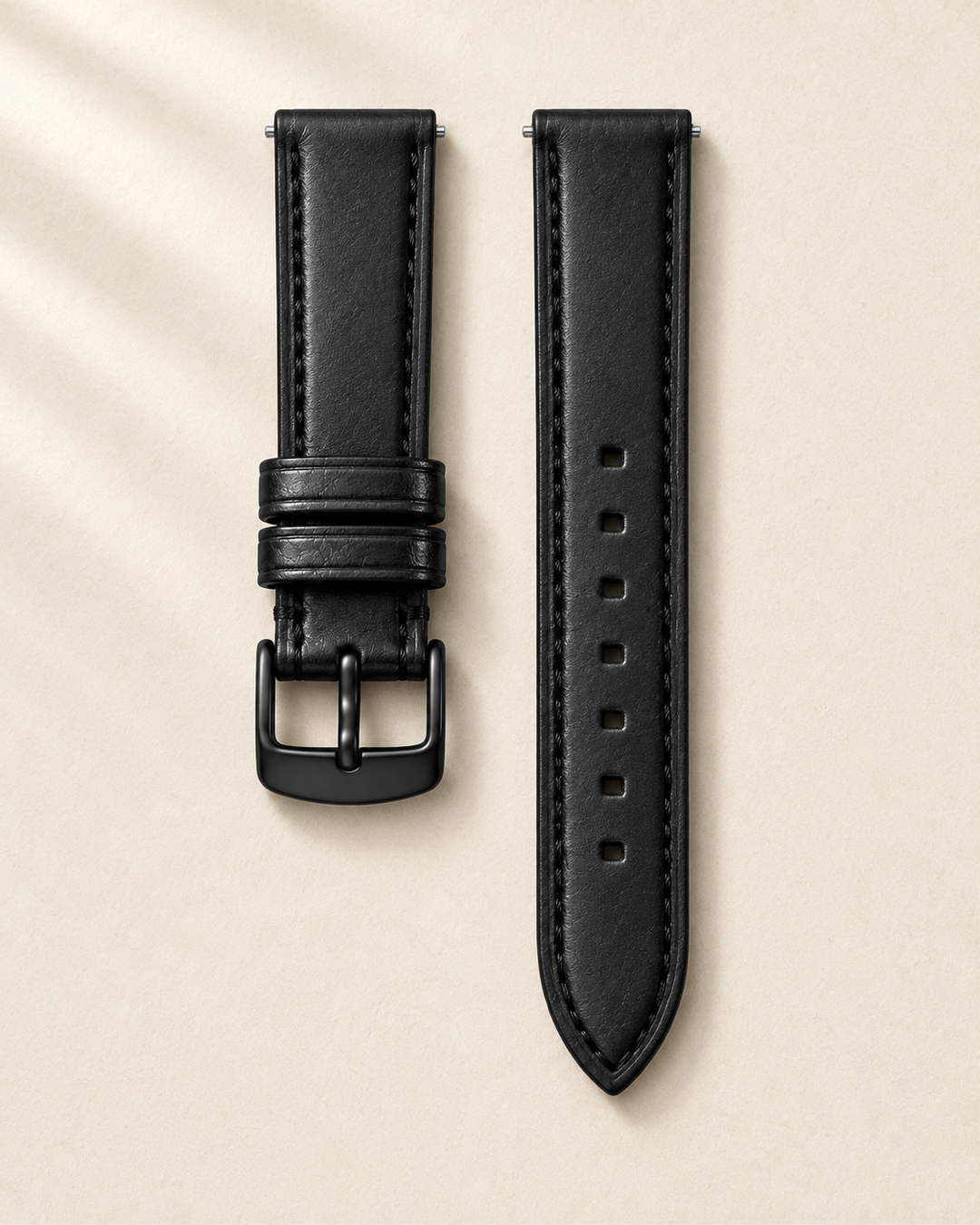 The Notte — Smooth Black Leather Strap