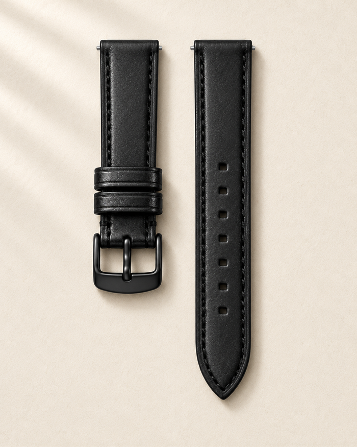 The Notte — Smooth Black Leather Strap