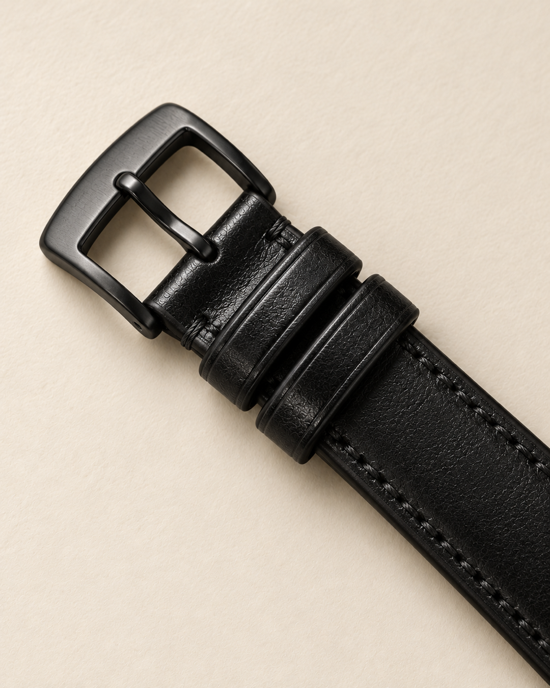 The Notte — Smooth Black Leather Strap