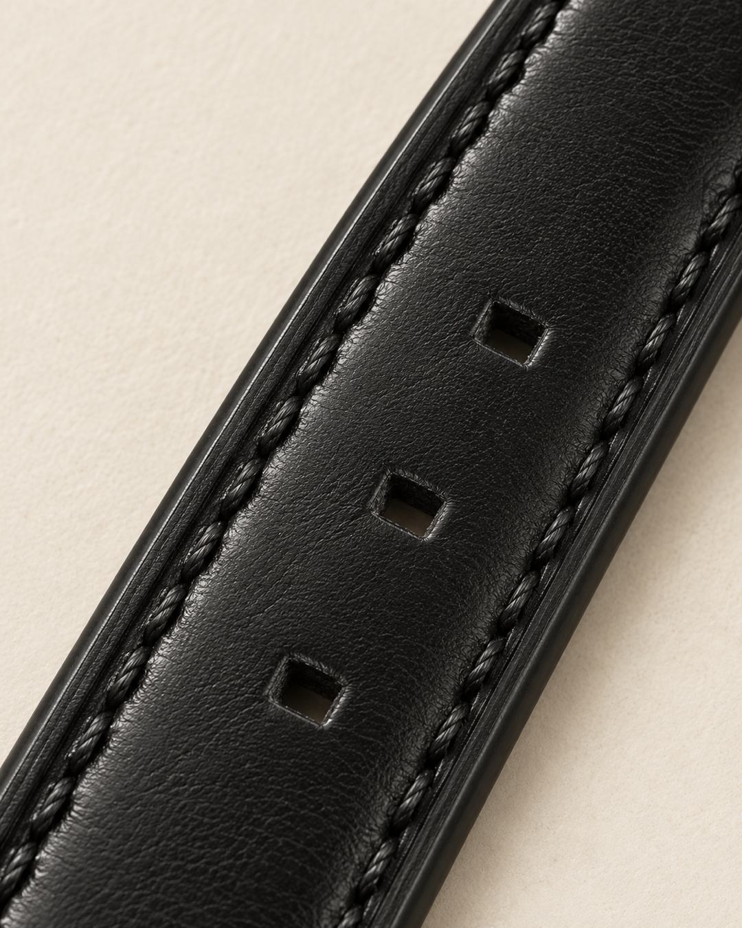 The Notte — Smooth Black Leather Strap