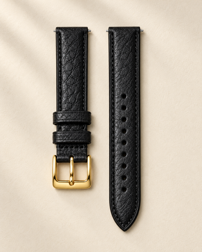 The Ombra — Textured Black Leather Strap