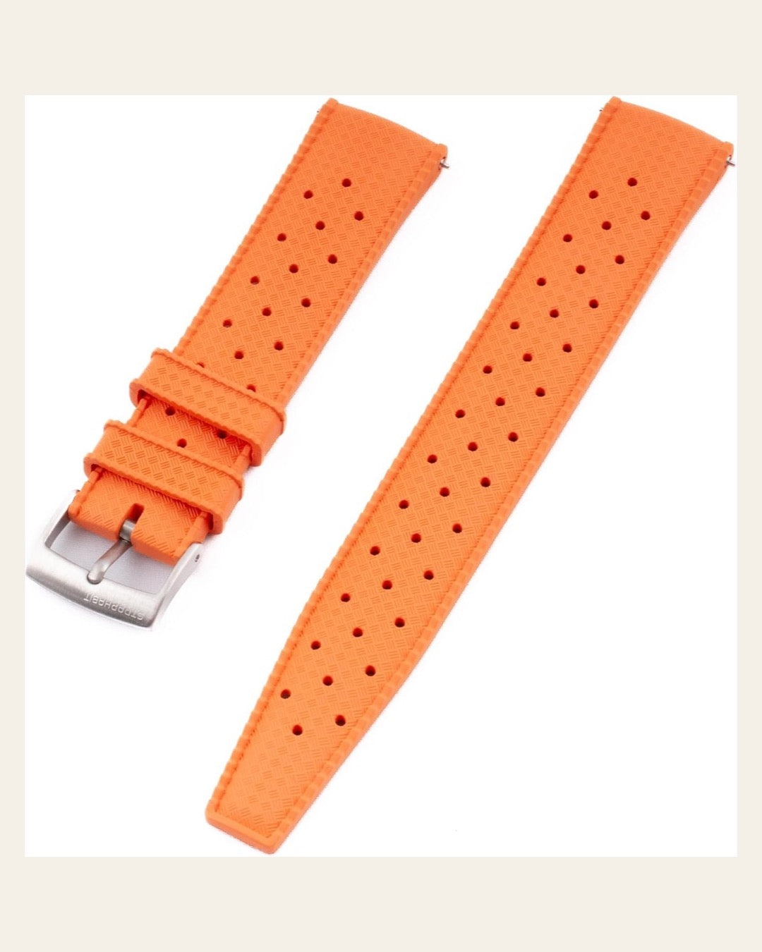 StrapHabit Orange Tropical-Style FKM Rubber Strap — 20mm