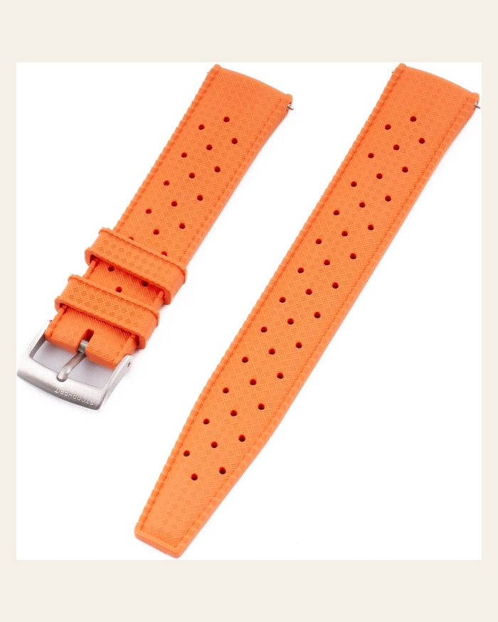 StrapHabit Orange Tropical-Style FKM Rubber Strap — 20mm