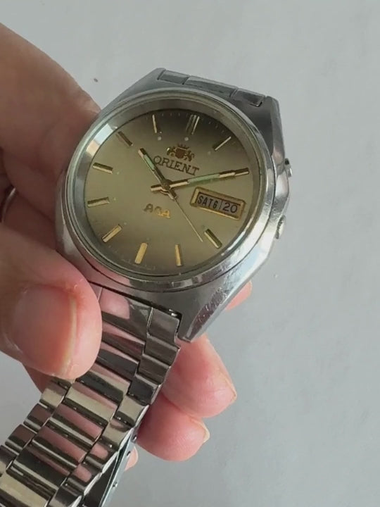 Orient AAA Crystal Golden Dial automatic vintage watch video