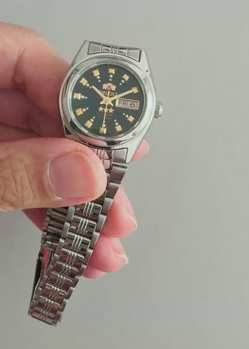 Orient 3 Star Black Dial automatic vintage watch video