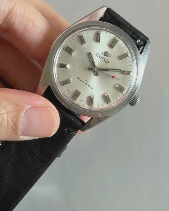 Enicar Ocean Pearl AR160 White Dial hand-wind vintage watch video