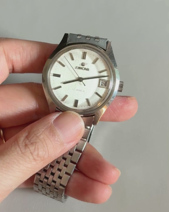 Enicar Ocean Pearl 2161-25-06 hand-wind vintage watch video