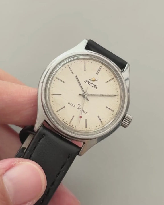 Enicar ETA 2801-2 manual wind vintage watch video