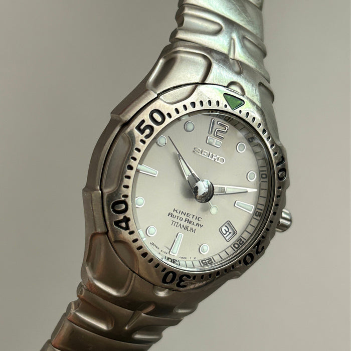 Seiko Kinetic Auto Relay 5J22-0B80 Titanium Men’s Watch 13J Japan image 2