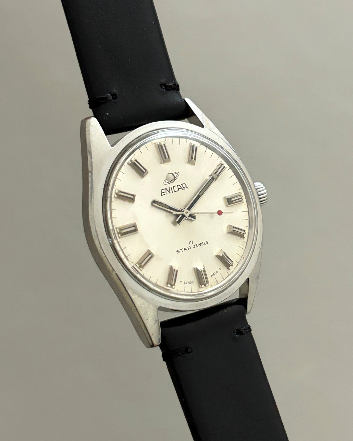 Enicar Ocean Pearl AR160 White Dial 17J Hand-Wind Men’s Watch Swiss image 3
