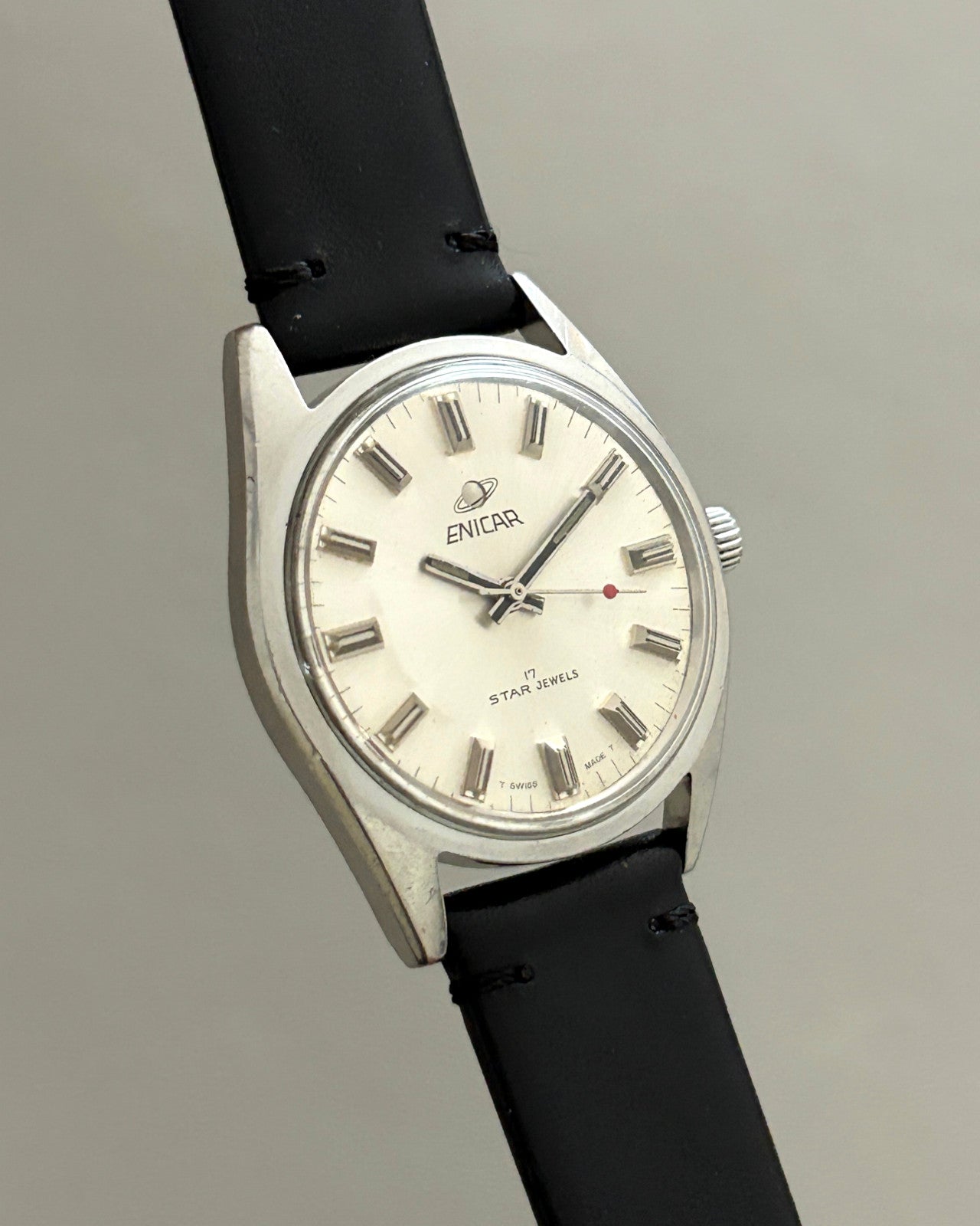 Enicar Ocean Pearl AR160 White Dial 17J Hand-Wind Men’s Watch Swiss image 3