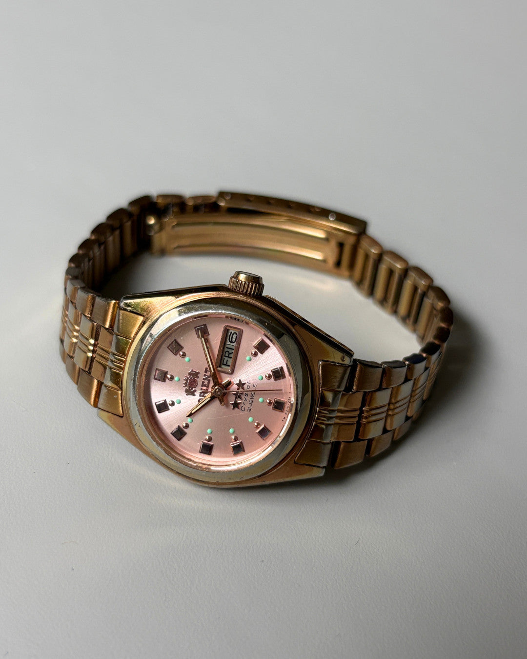 Orient Three Star Pink Dial 21J Automatic Vintage Women’s Watch Japan image 10