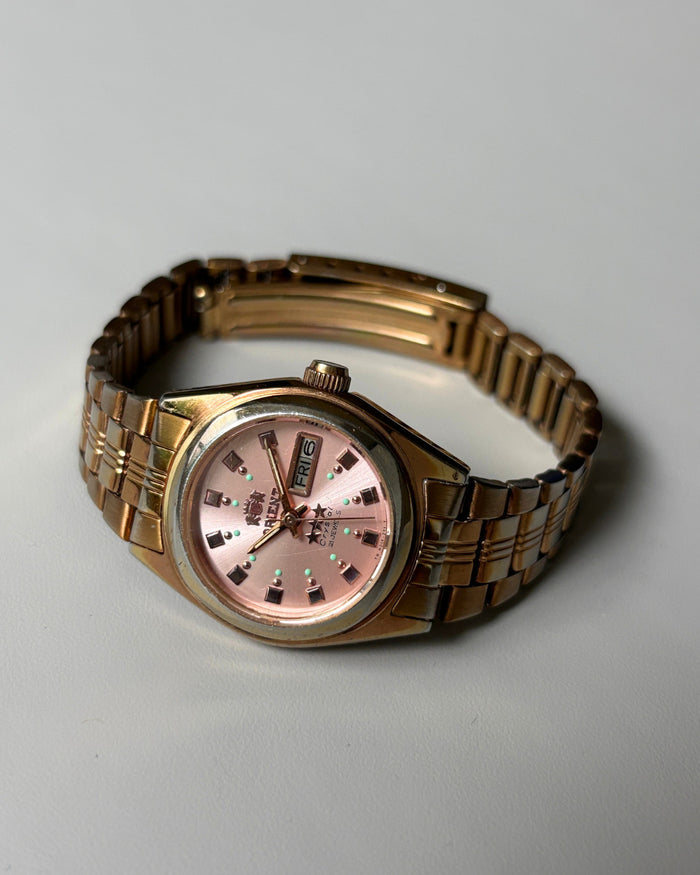 Orient Three Star Pink Dial 21J Automatic Vintage Women’s Watch Japan image 10