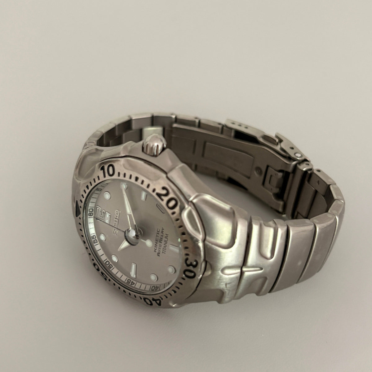 Seiko Kinetic Auto Relay 5J22-0B80 Titanium Men’s Watch 13J Japan image 13