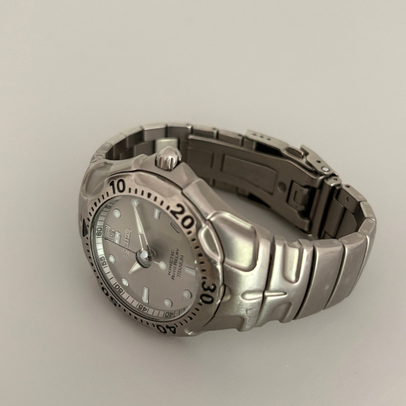 Seiko Kinetic Auto Relay 5J22-0B80 Titanium Men’s Watch 13J Japan image 13