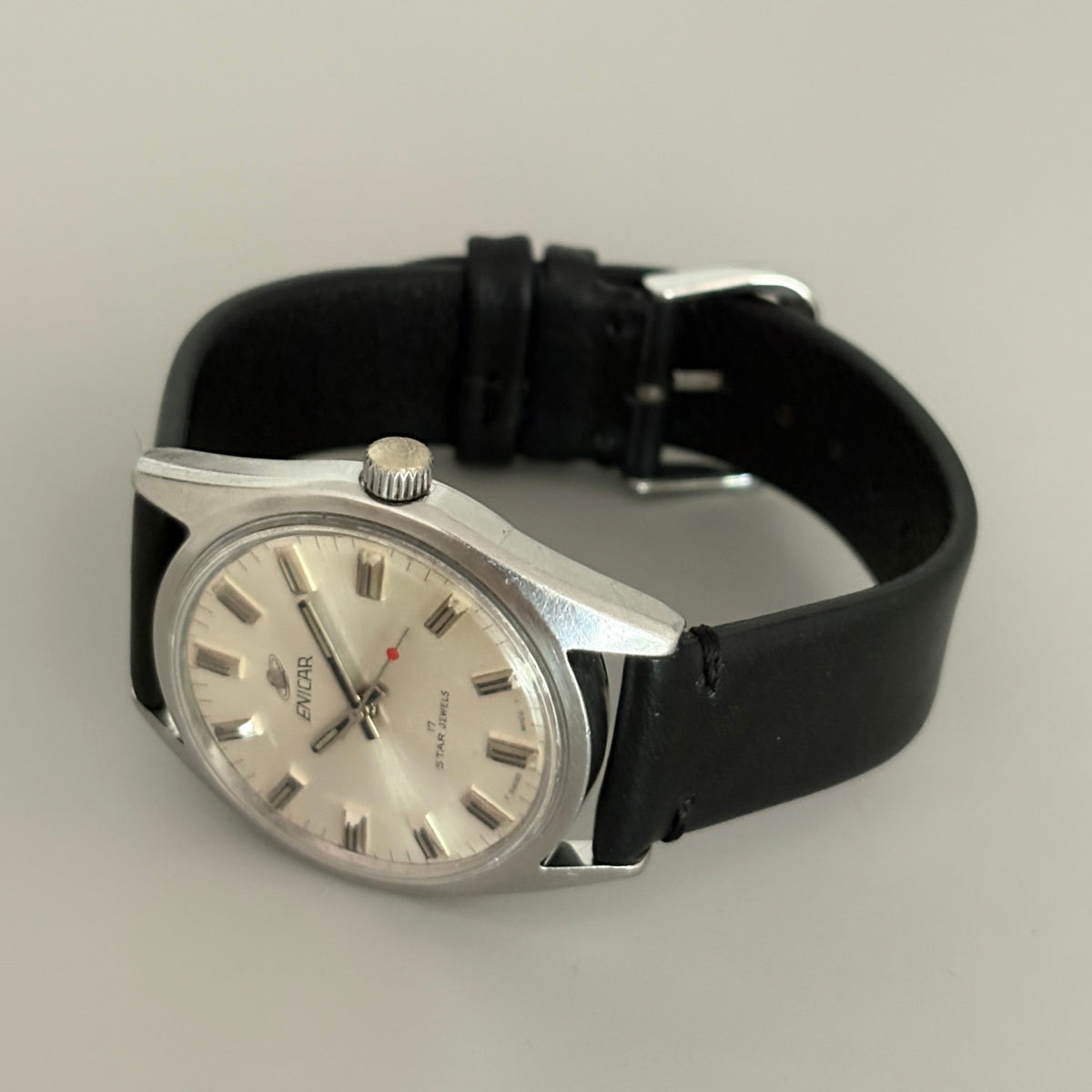 Vintage Enicar Ocean Pearl AR160 17 Jewels Hand-Wind White Dial Men’s Watch archive image 10